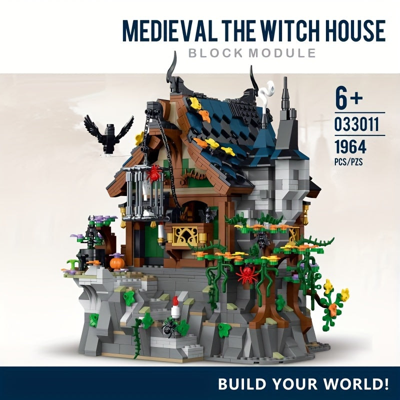 1964pcs Enchanted Medieval Witch House - LED Light-Up