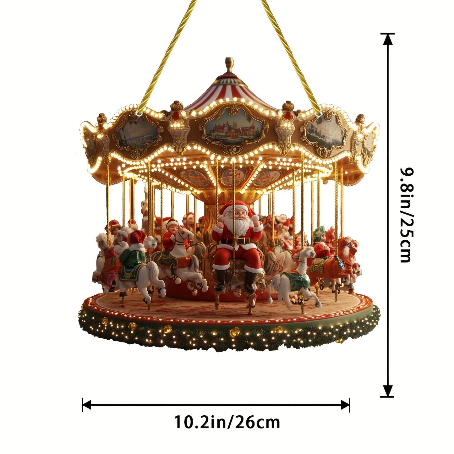 Santa Claus Carousel Acrylic Sun Catcher –  Hanging Decor