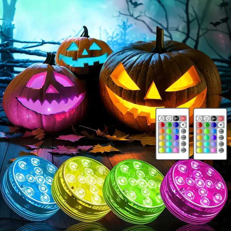 4pcs Spooky Pumpkin LED Lights