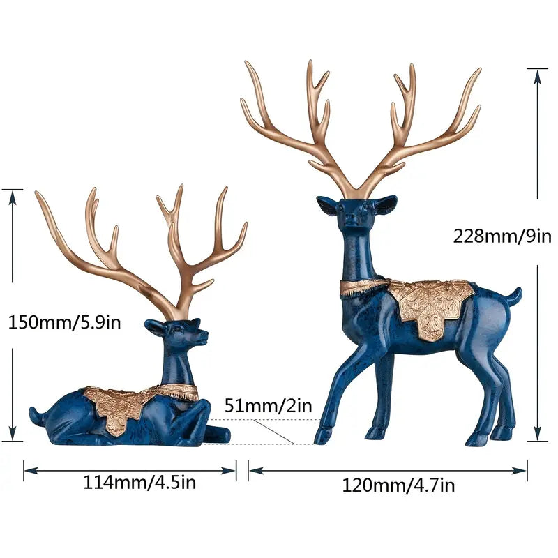 Winter Wonderland Wonders: 2 Festive Reindeer Figurines