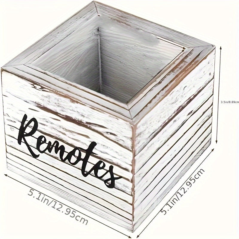 Rustic Wooden Remote Control Caddy
