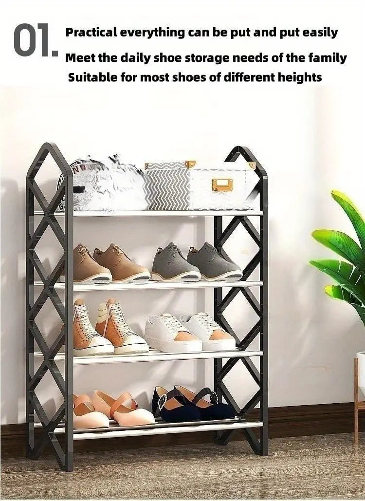Elegance meets organization with this innovative dustproof shoe rack