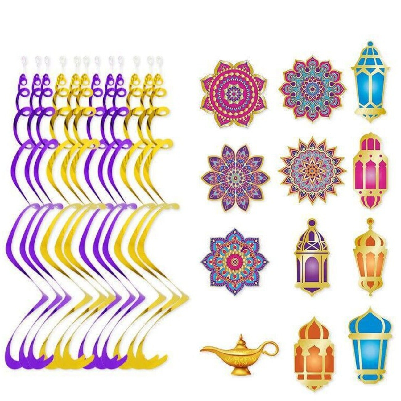 12pcs Ramadan Eid Mubarak Party Decorations Set