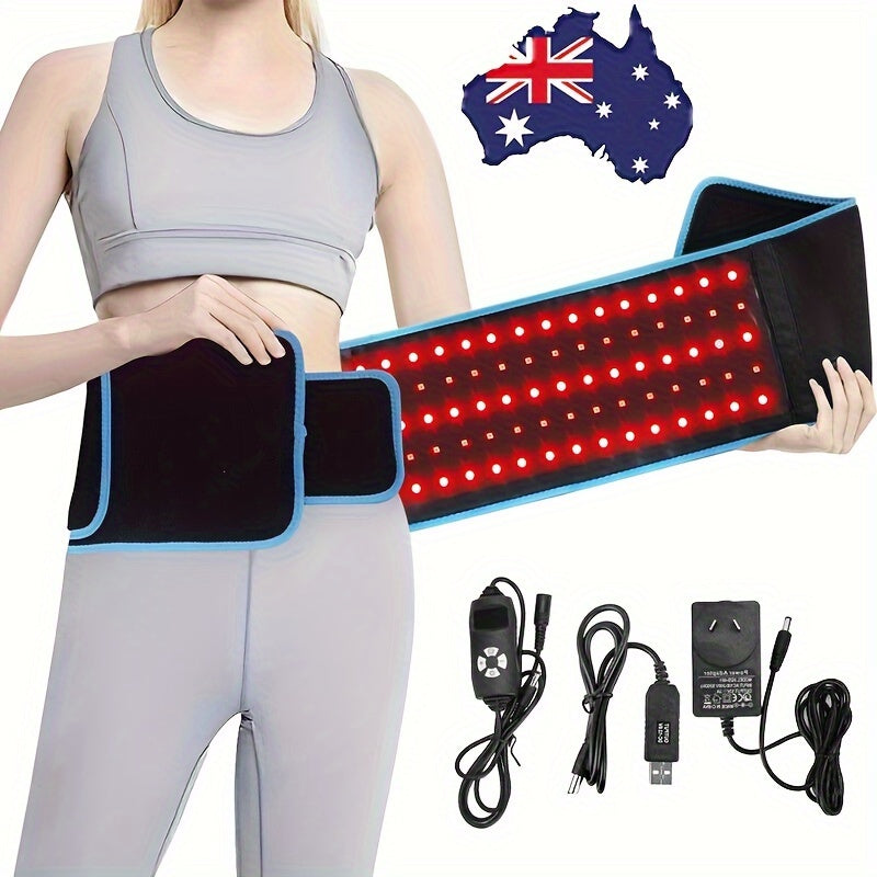 660nm Red & 850nm Near Infrared Light Therapy Heated Wrist Belt(Black)