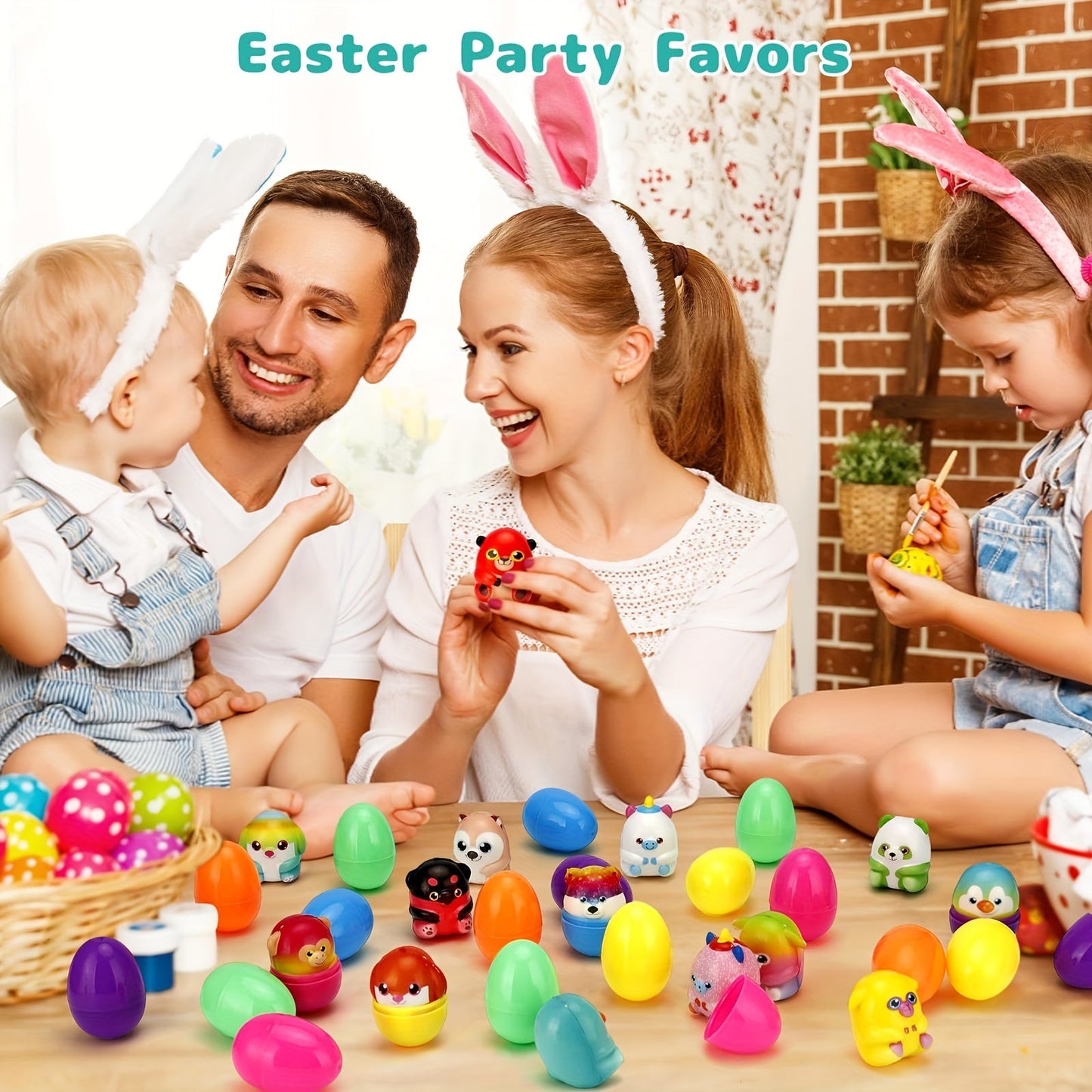 18 Sets Prefilled Easter Eggs with Mini Squishy Toys