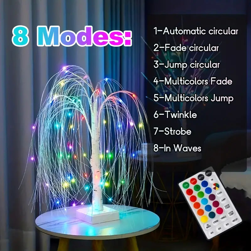 Christmas Radiance: LED Colorful Willow Tree Lights