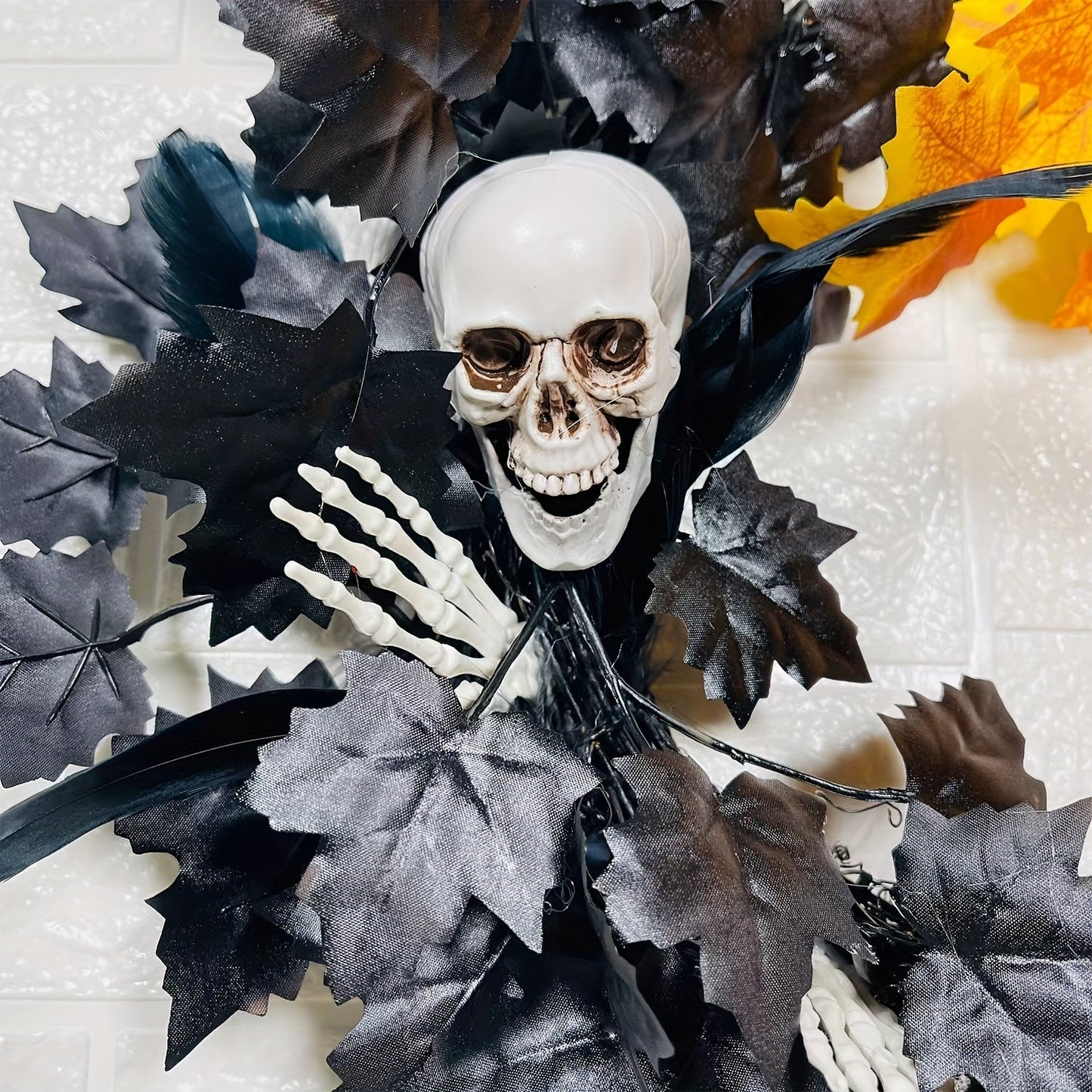Skull Halloween Wreath Door Decor