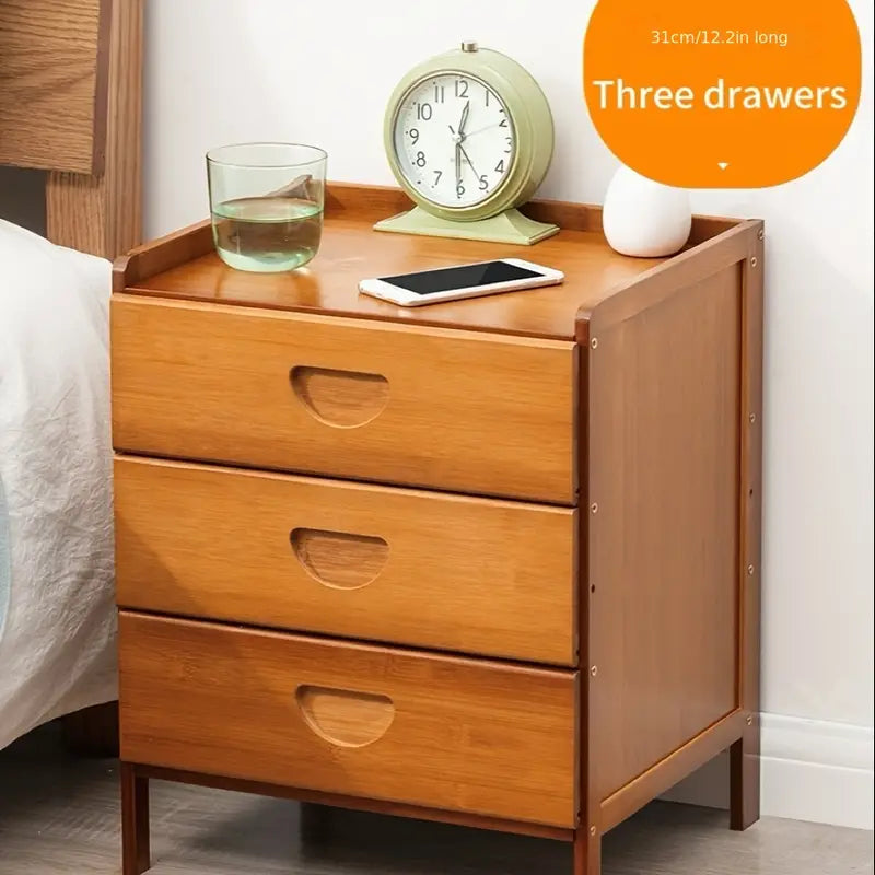 Bedside Table With Storage - Tawny Three Drawers