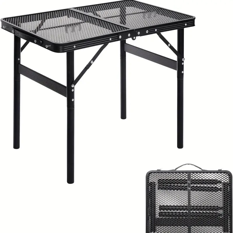 Portable Adjustable Height Folding Table with Handle