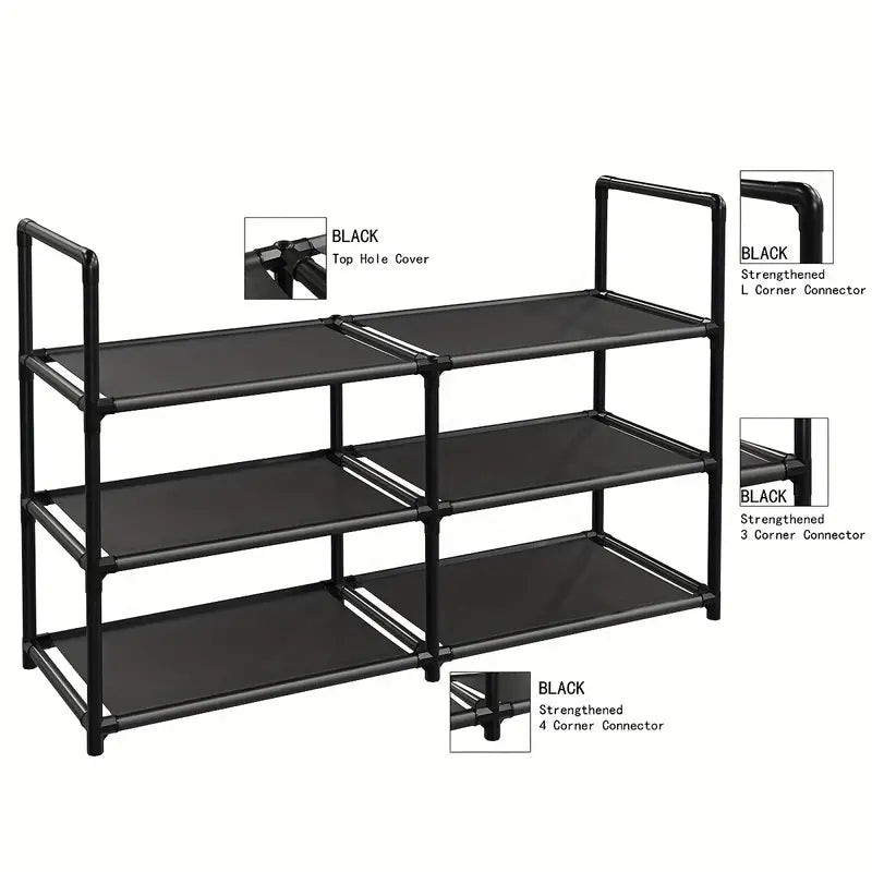 Keep your entryway tidy and stylish with our 3-Tier Shoe Rack