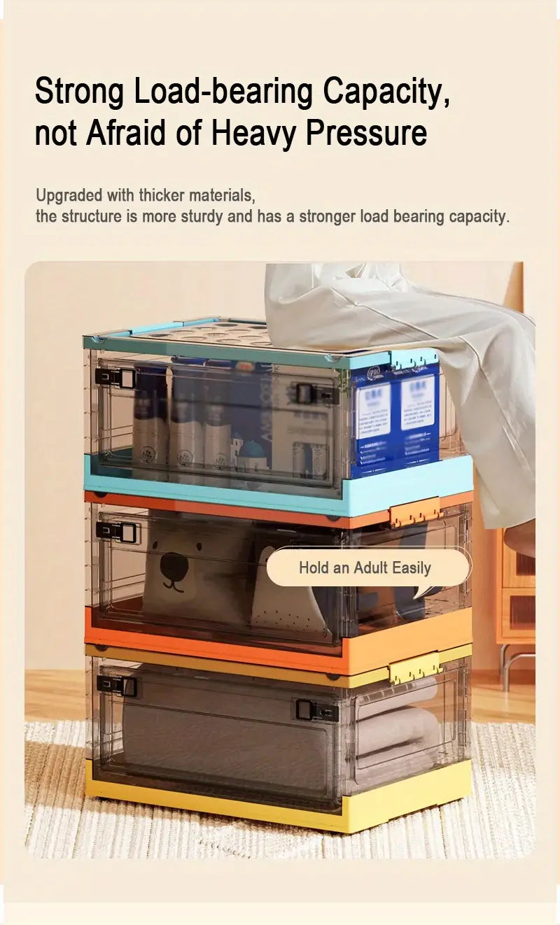 Stay organized with style using this roomy, stackable storage container