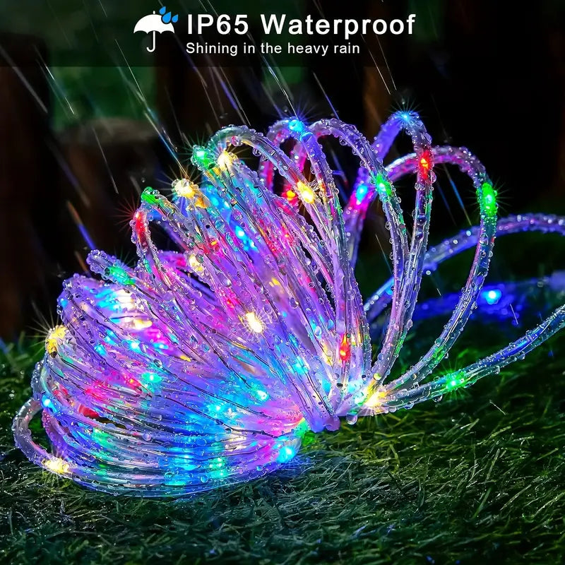 Outdoor Solar Rope Lights - 21.95m 200 LED String Lights with Remote