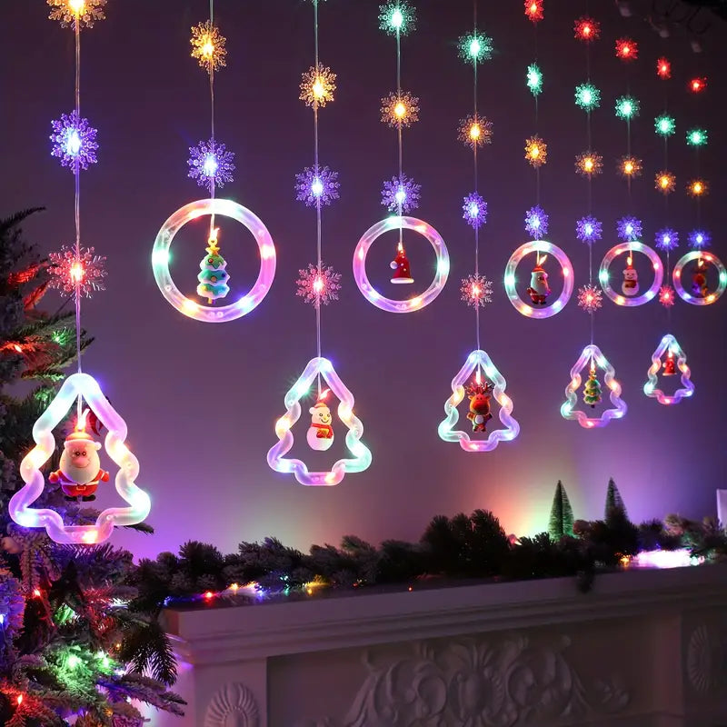Starry Splendor: Festive Christmas Curtain Lights