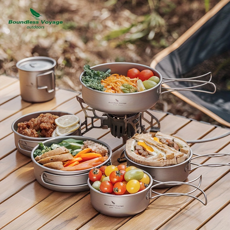 Camping Cookware Set Foldable Outdoor (5pcs)