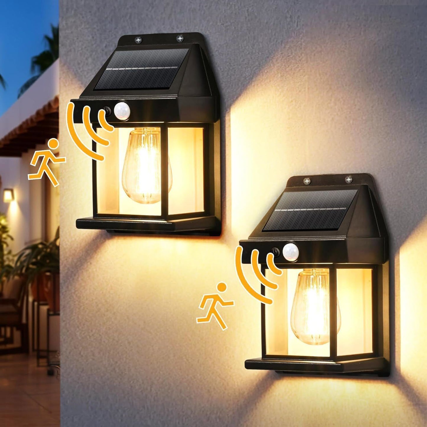 Solar Motion Sensor LED Lights, Wireless Outdoor Security