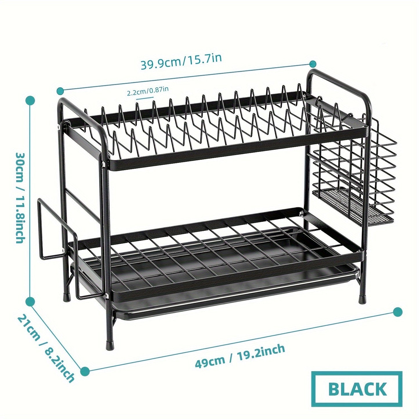 Metal Kitchen Dish Rack with Drainboard