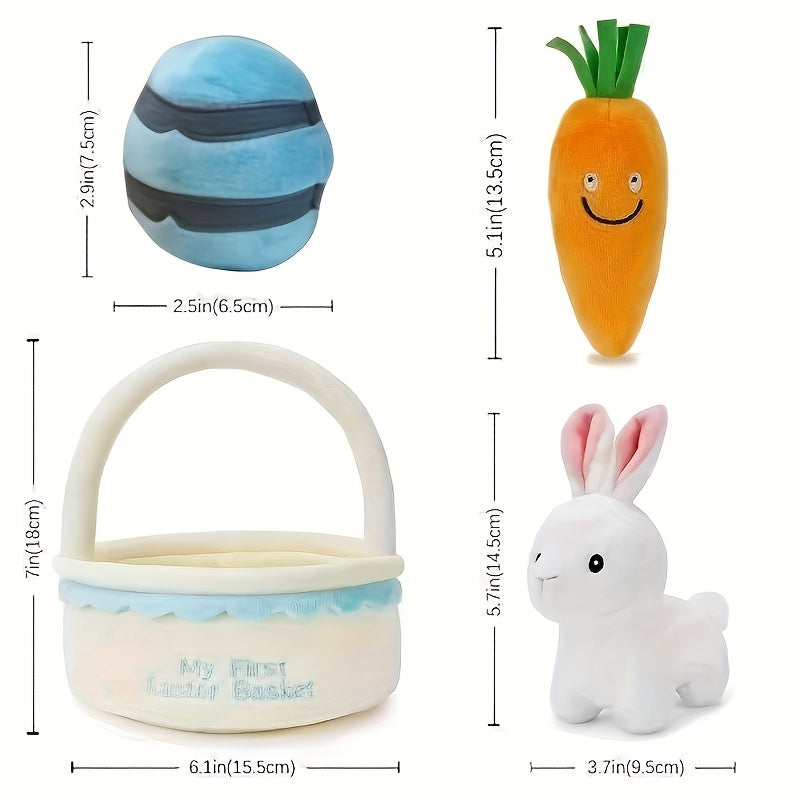 First Easter Gift Basket with Bunnies and Eggs