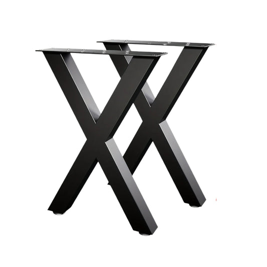 X-Shaped Iron Table Legs Metal Furniture Base (2pcs)