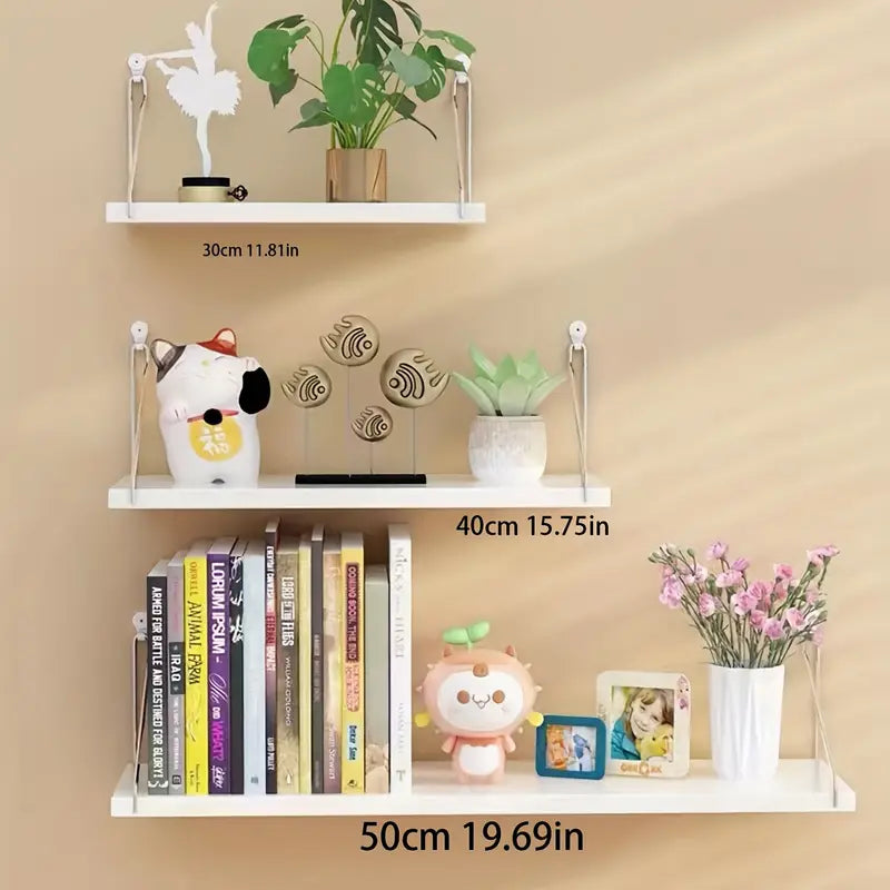 Harmony in Hanging: 3 Floating Storage Shelves