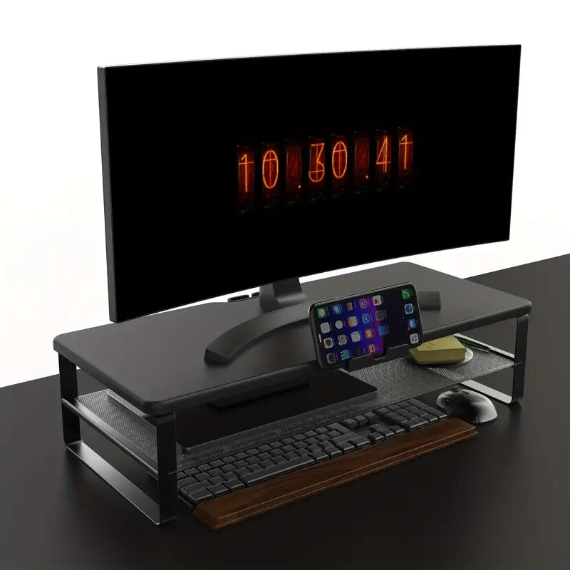 Organized Elevation: Dual-Level Monitor Stand with Drawer