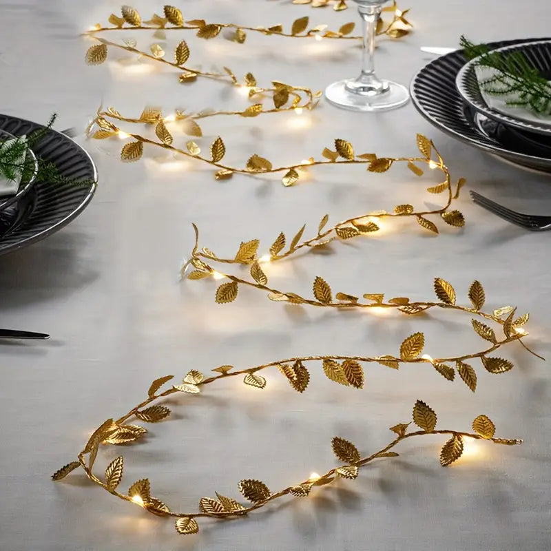2 Meters Simulation Golden Leaf Indoor Decoration String Lights