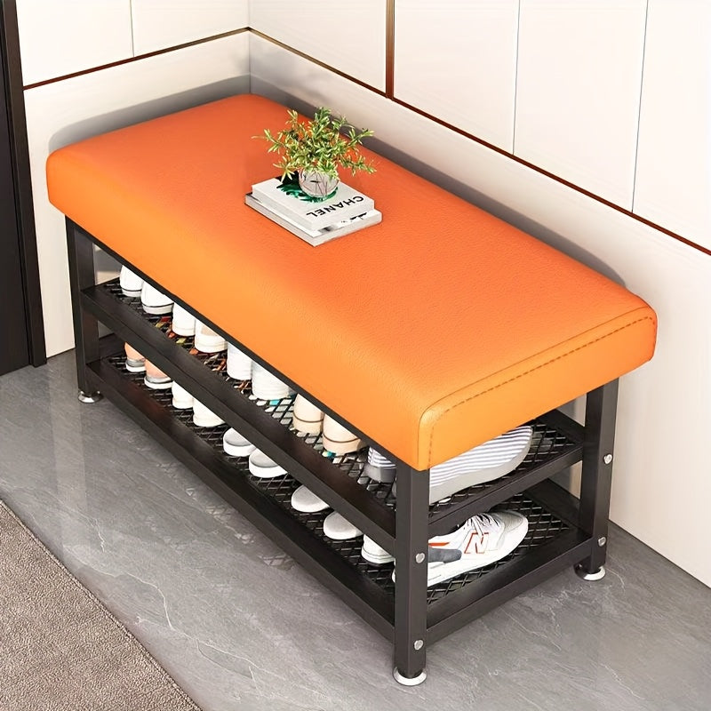 Shoe Changing Stool with Storage Rack