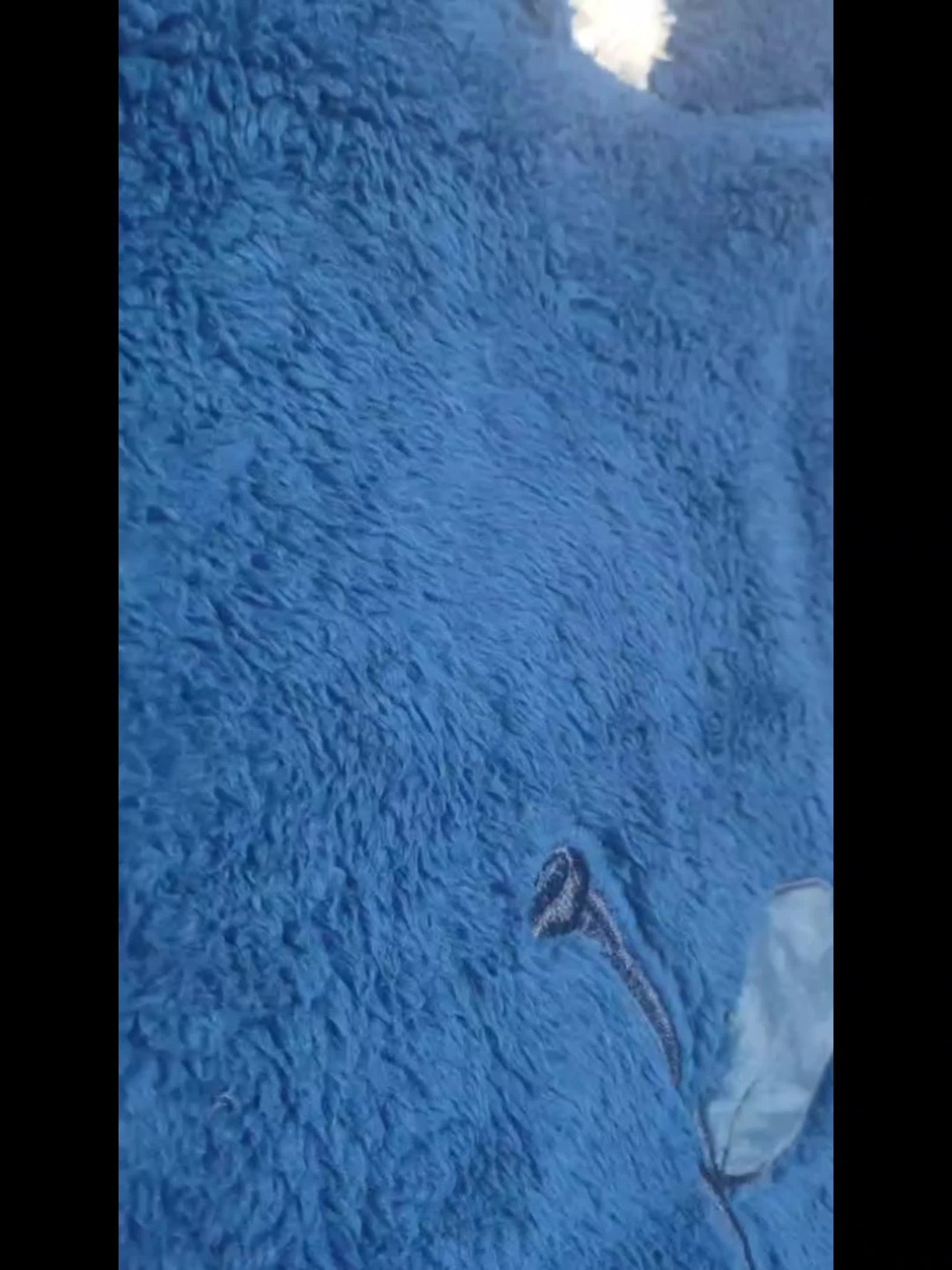 Winter Fleece Hooded Robe Navy Blue Blanket