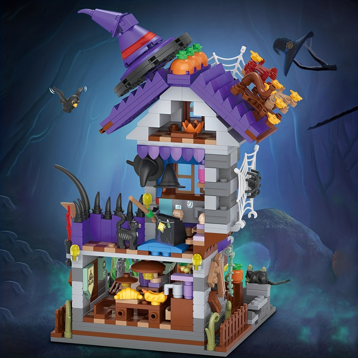Themed Witch House Flying Mini Building Blocks Set