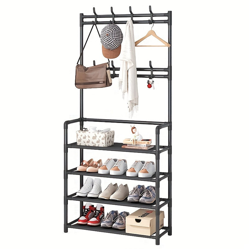 Entryway Coat and Shoe Rack with Hooks (1PC)
