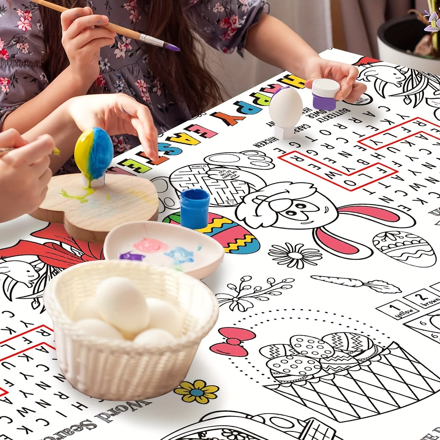 Classic Easter Coloring Table Cover 274x137cm