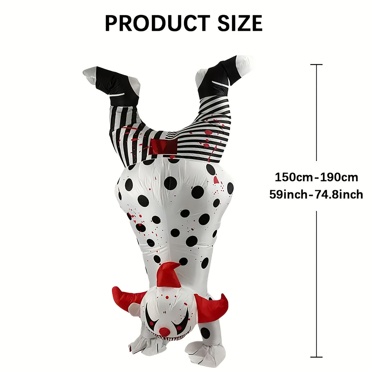 Inflatable Clown Skeleton Costume for Halloween Party