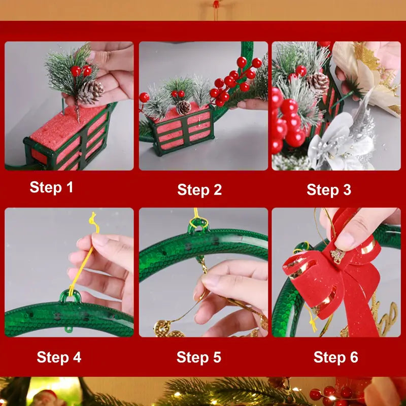 Radiant Festivity: LED-Lit Artificial Christmas Wreath