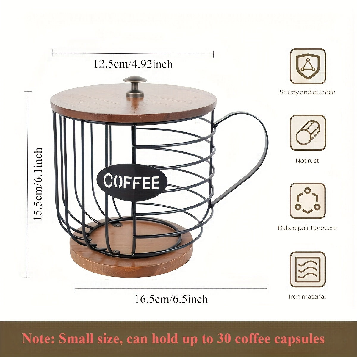 Coffee Pod Holder with Wooden Base
