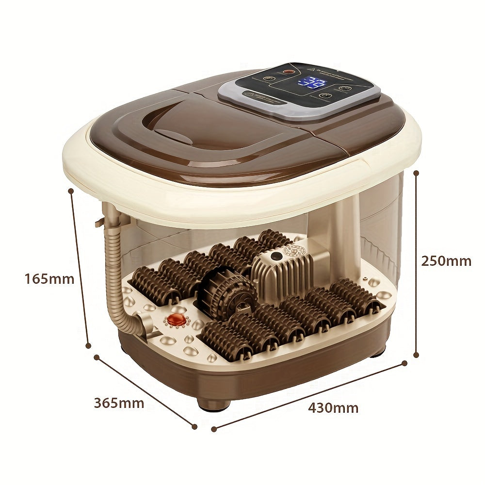 Electric Foot Spa Bath Massager with Shiatsu Rollers(Brown)