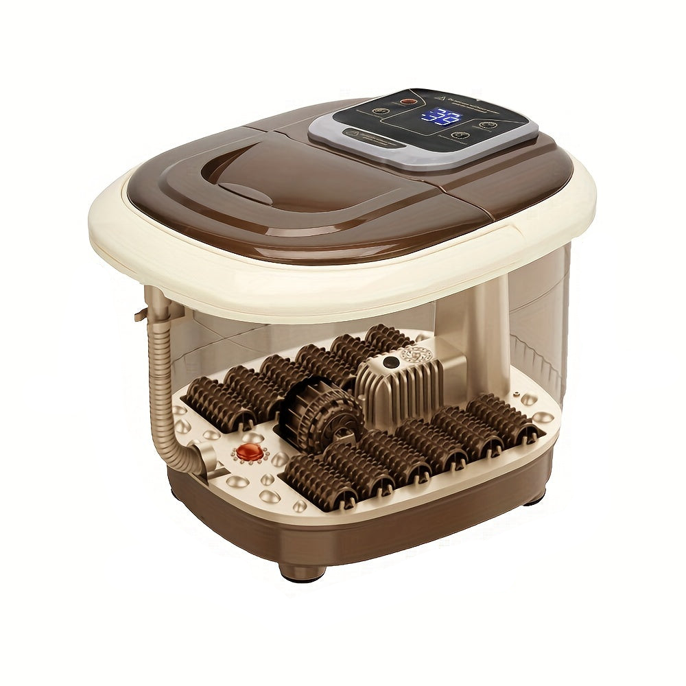 Electric Foot Spa Bath Massager with Shiatsu Rollers(Brown)