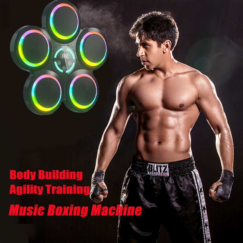 Wall-Mounted Electronic Boxing Training Pad with Dynamic Rhythms(Black)