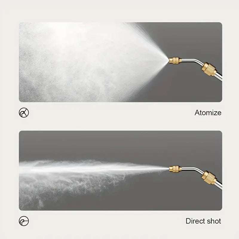 Portable Electric Sprayer with Adjustable Brass Nozzle - 5L/33.82oz Capacity, White