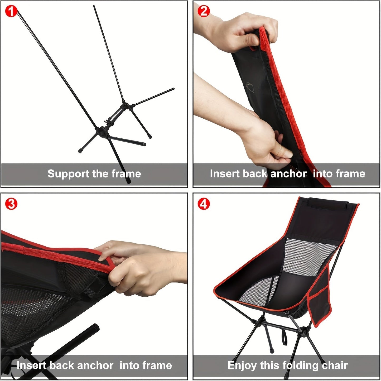 Folding Camping Chair with Footrest for Outdoor Comfort