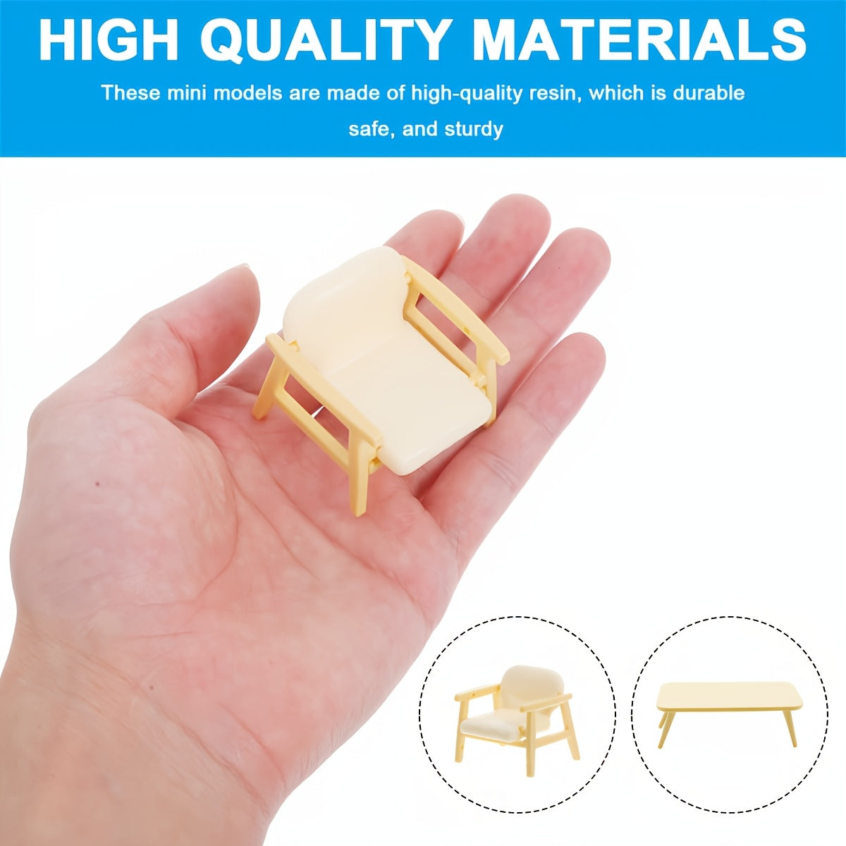 Mini Table and Chair Set for Miniature Décor (3 pcs)