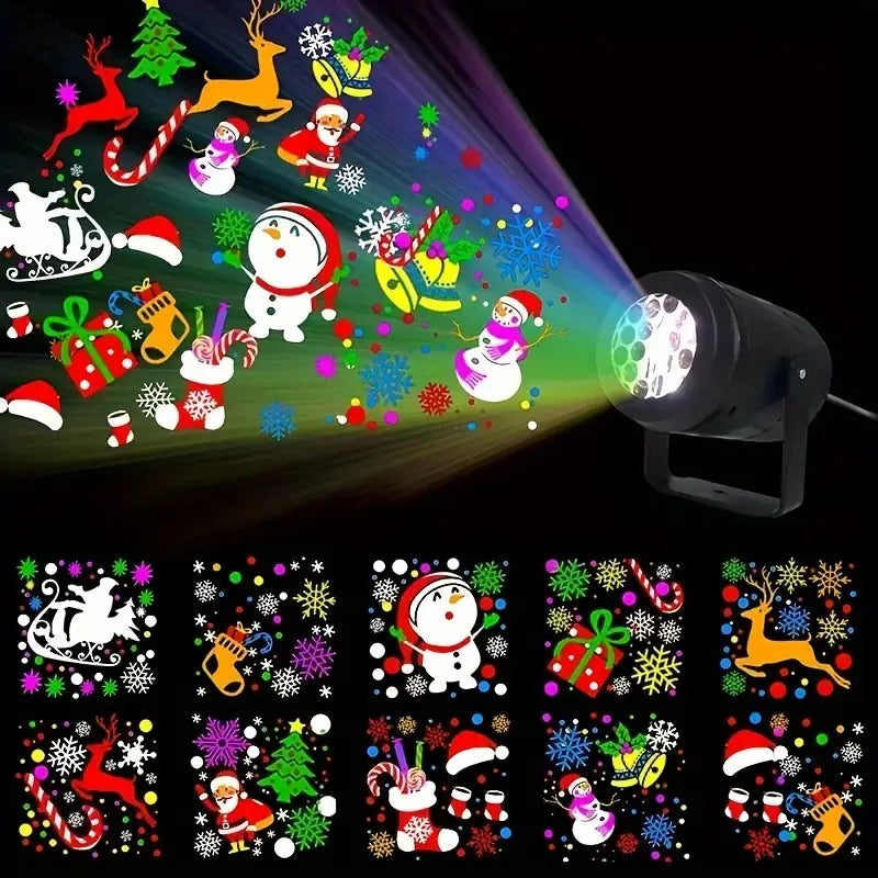 Santa Claus LED Snowflake Projection Light - 16 Patterns