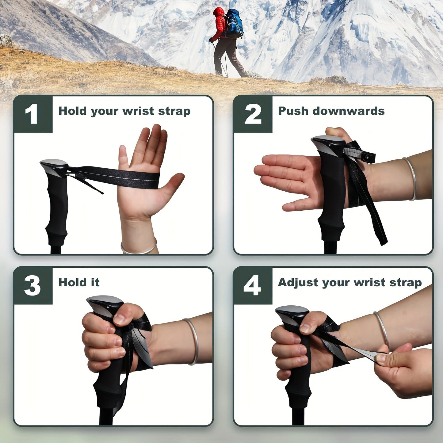 Trekking Poles Aluminum Alloy Quick Lock Hiking Sticks (2pcs)