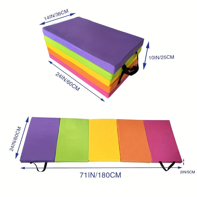 Folding Rainbow Gymnastics Fitness Mat Non-Slip