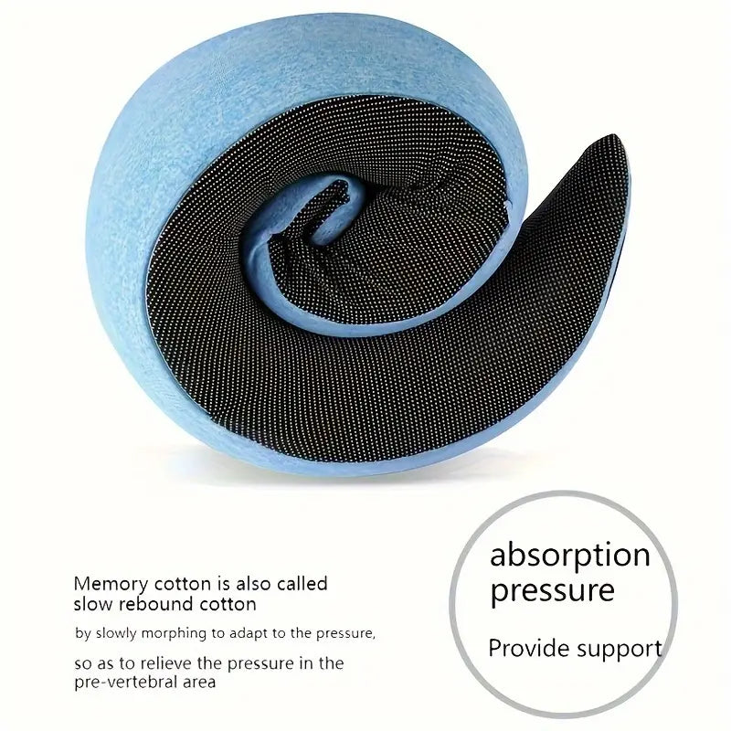 All-Season Travel Pillow - Pure Memory Foam Neck Pillow - Grey+Blue