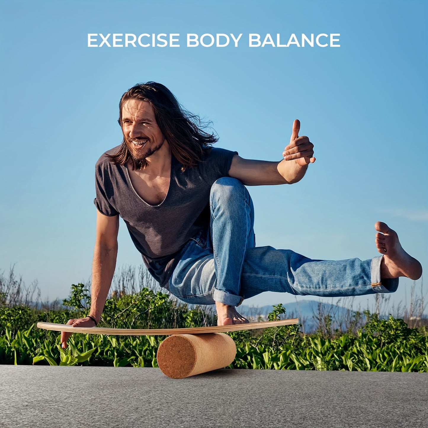 Wooden Balance Board Core Trainer for Home Fitness