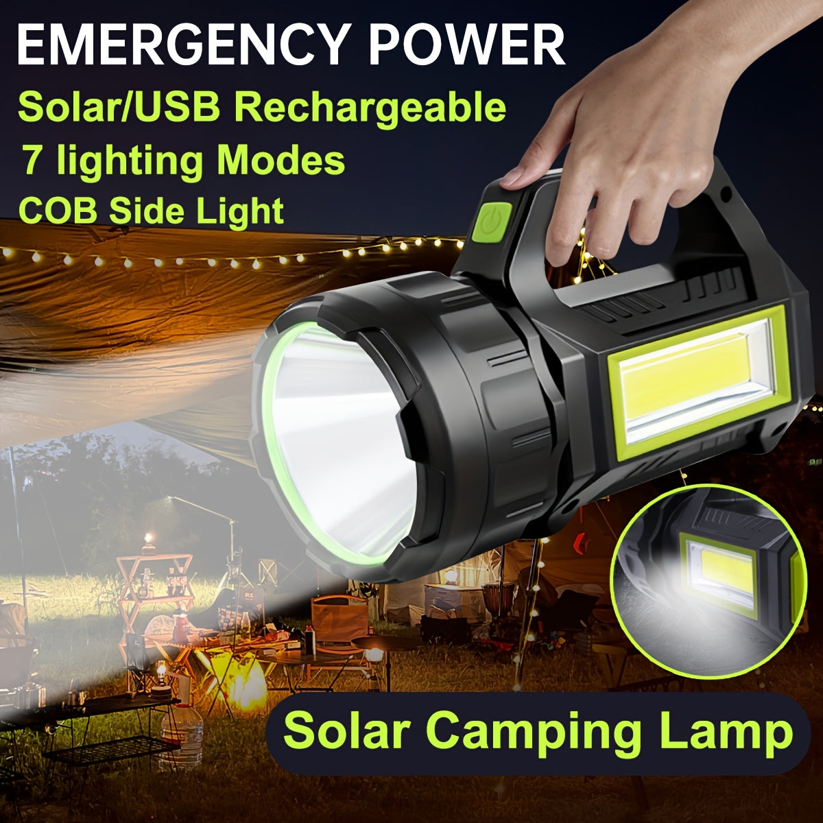 Solar Multi-Functional Flashlight Camping Lamp