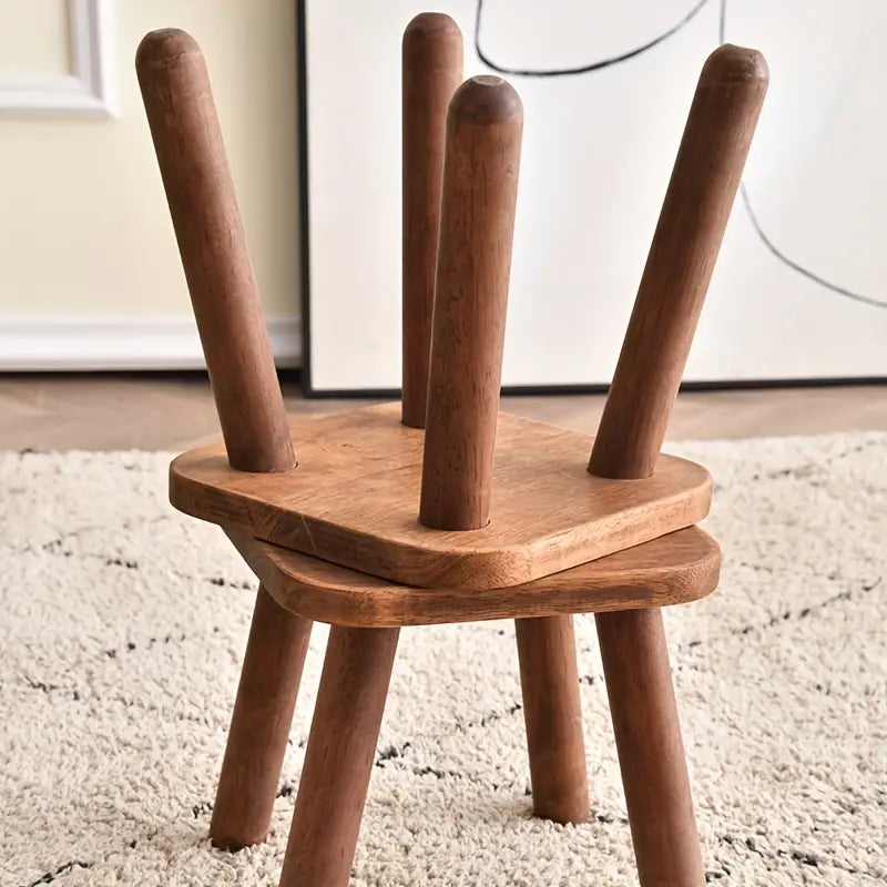 1pc Wood Shoe Stool - Walnut