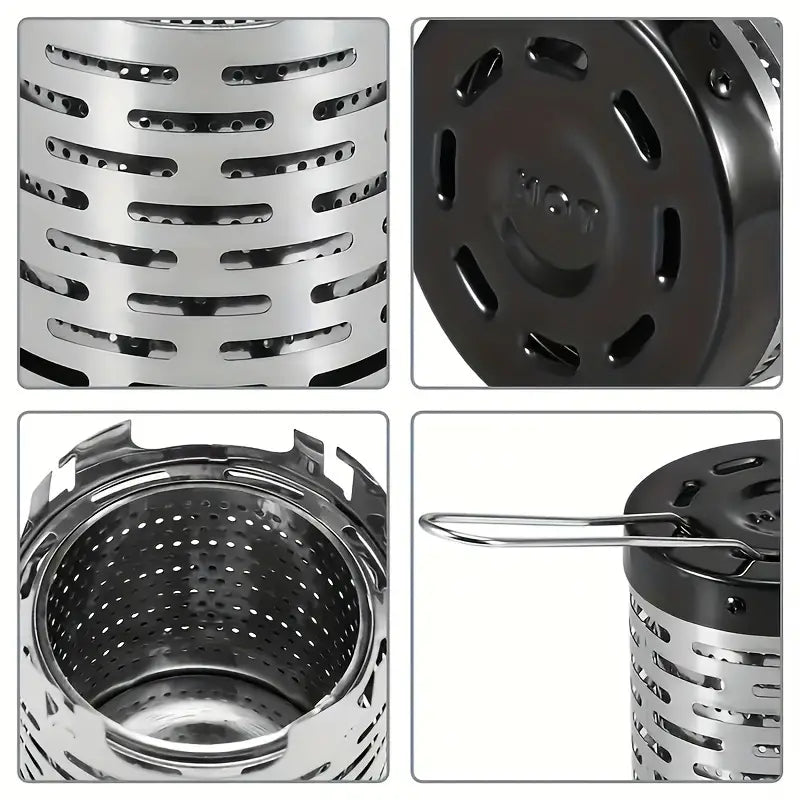 Camping Mini Heating Stove - Stainless Steel Grill Stove