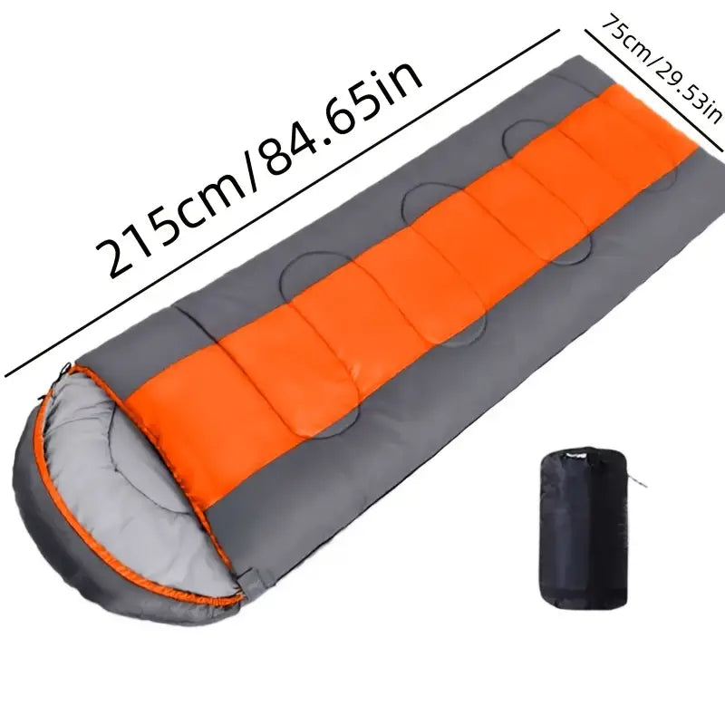 1pc Cold Weather & Warm Lightweight Compact Sleeping Bag - Orange