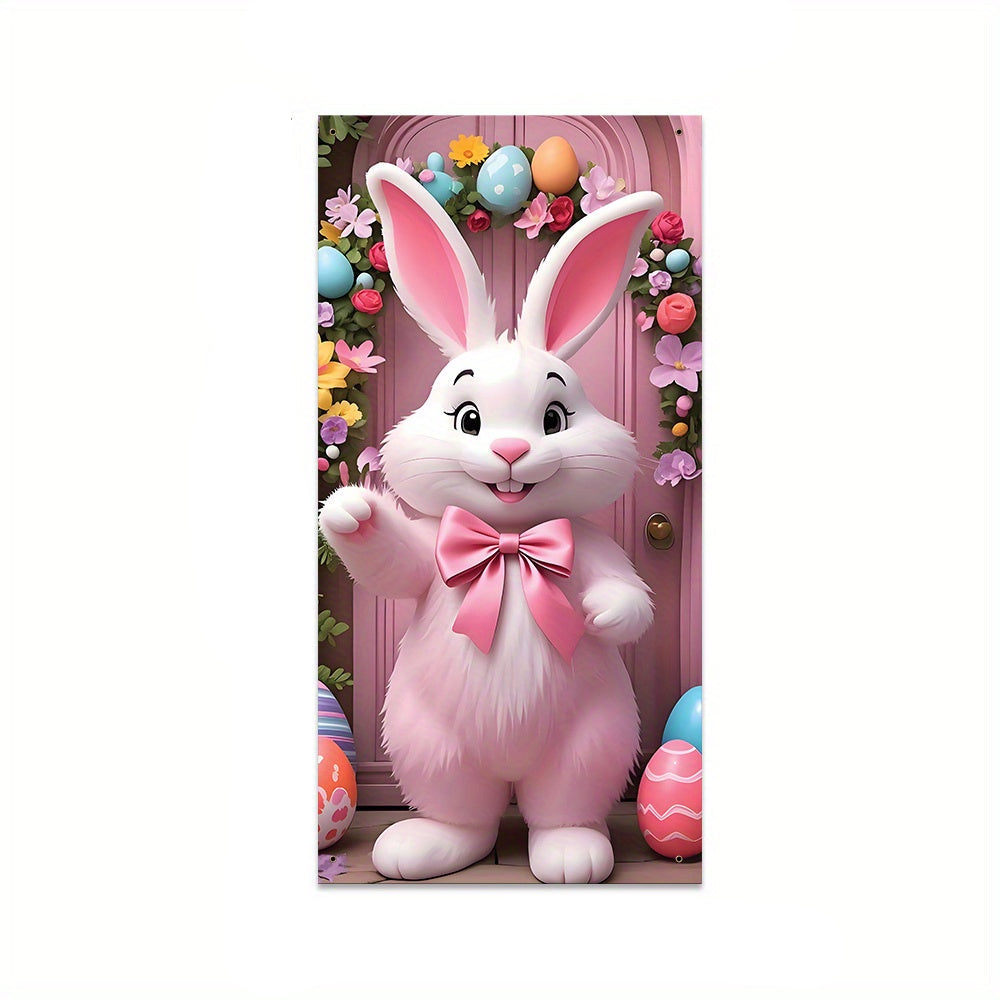 Charming Pink Easter Bunny Party Banner