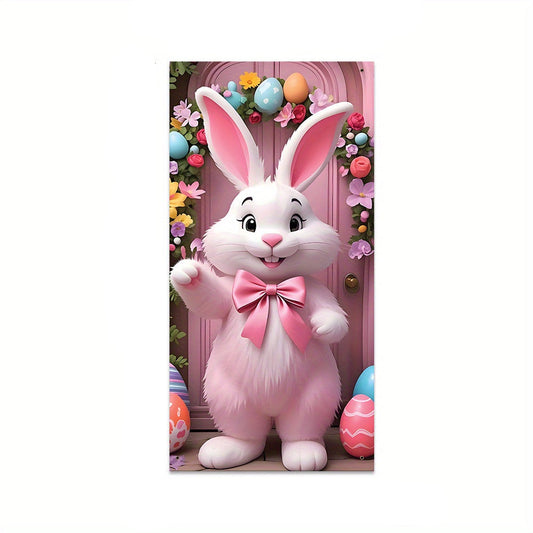 Charming Pink Easter Bunny Party Banner